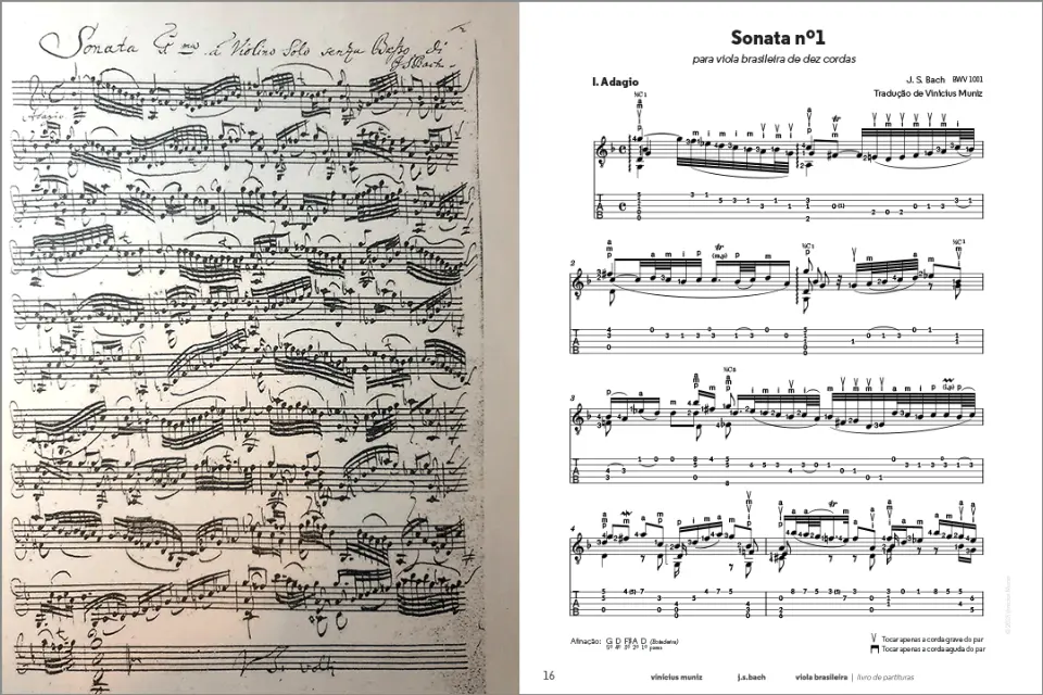 Partituras de J.S.Bach para viola caipira