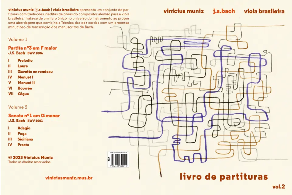 capa dos livros de J.S.Bach para viola caipira
