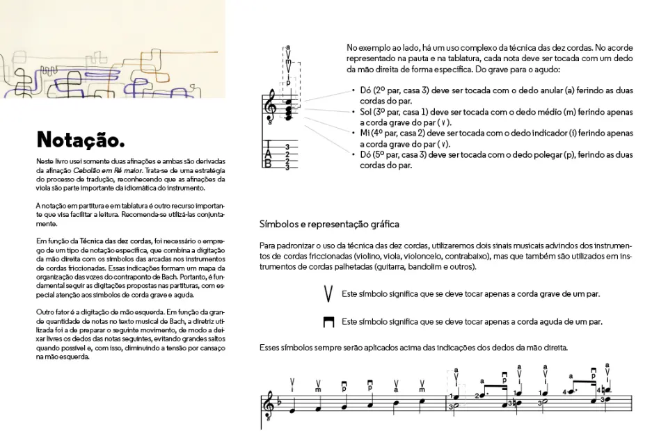 Notação de Bach par viola caipira por Vinícius Muniz